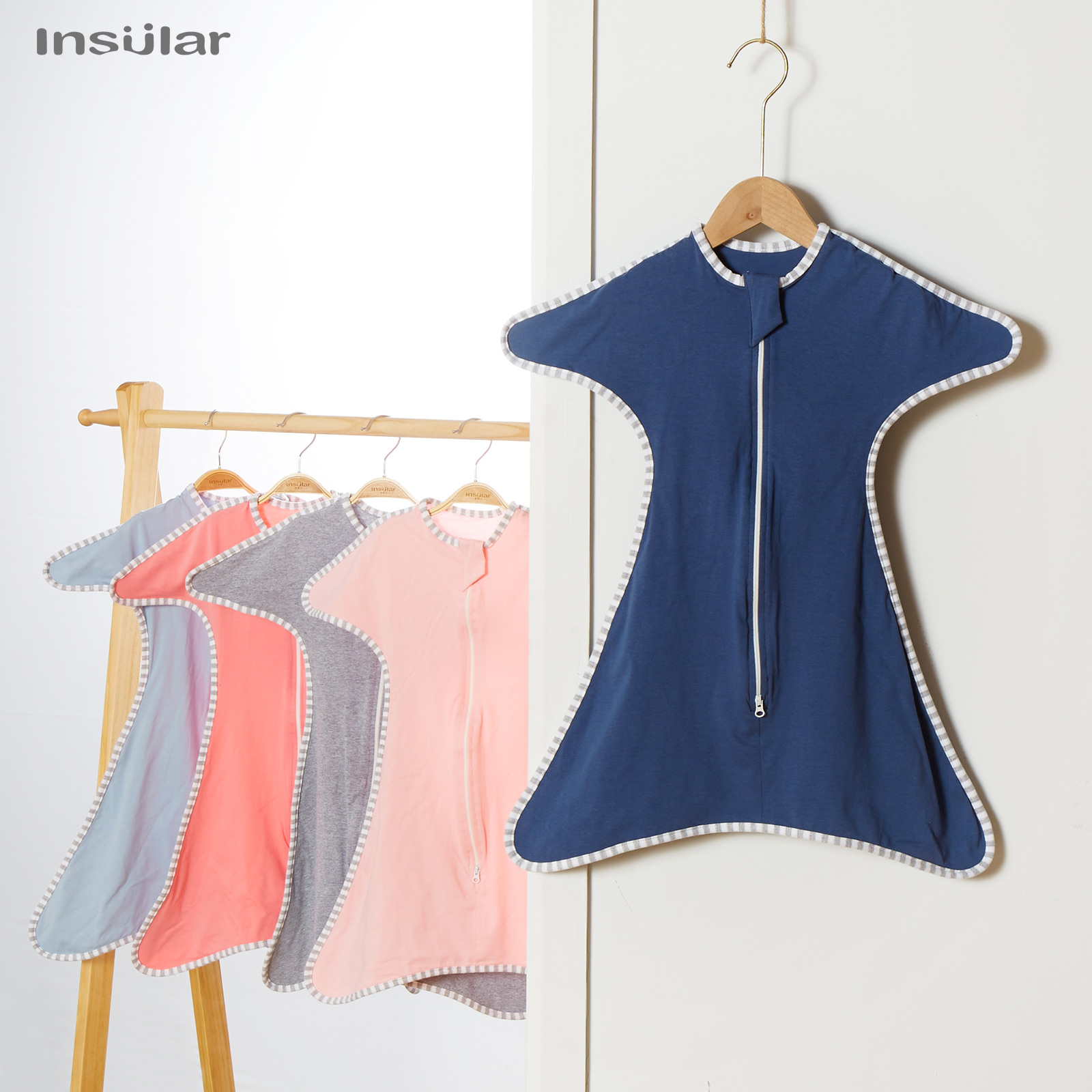 Anti-Startle Cotton Baby Wrap Receiving Swaddling Blanket for Newborn Baby Girl Boy by Insular