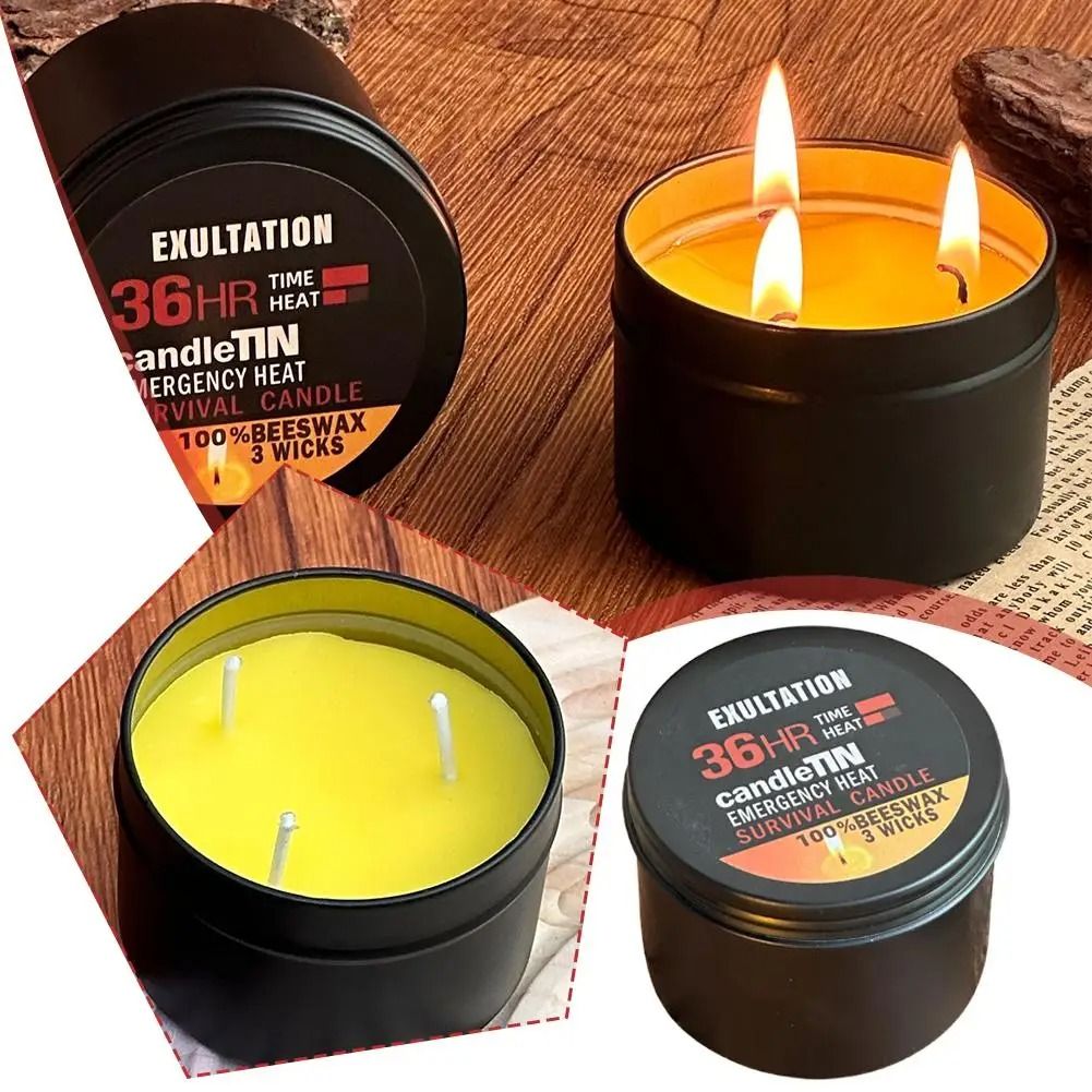 36 Hour 3 Wick Long Lasting Emergency Survival Candle