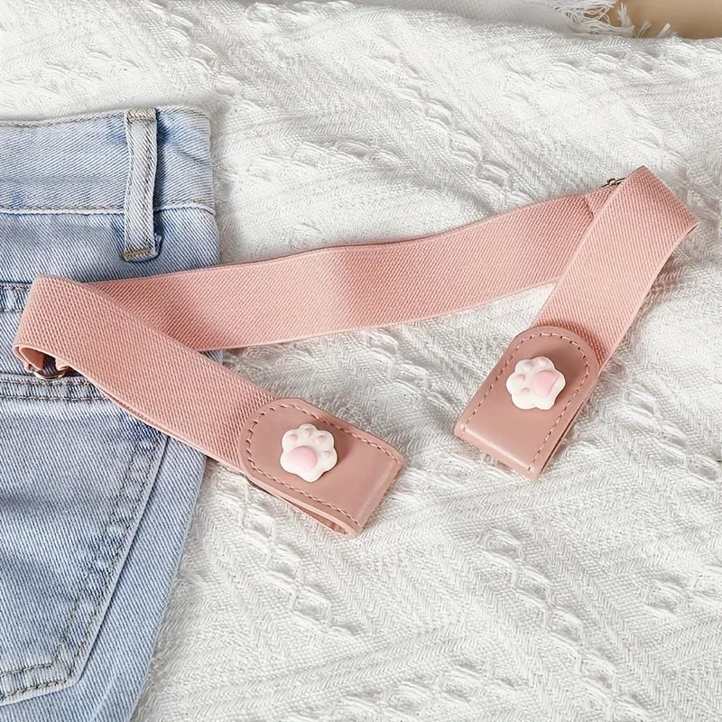 Invisible No Trace Elastic Stretch Belt Press Buckle Lazy Belt Womens Adjustable Jeans Waist Belt