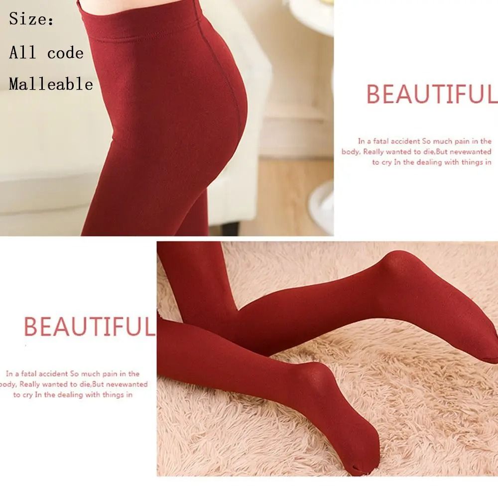 Womens Thermal Fleece Pantyhose Warm Fleece Lined Tights Winter Full Foot Leggings