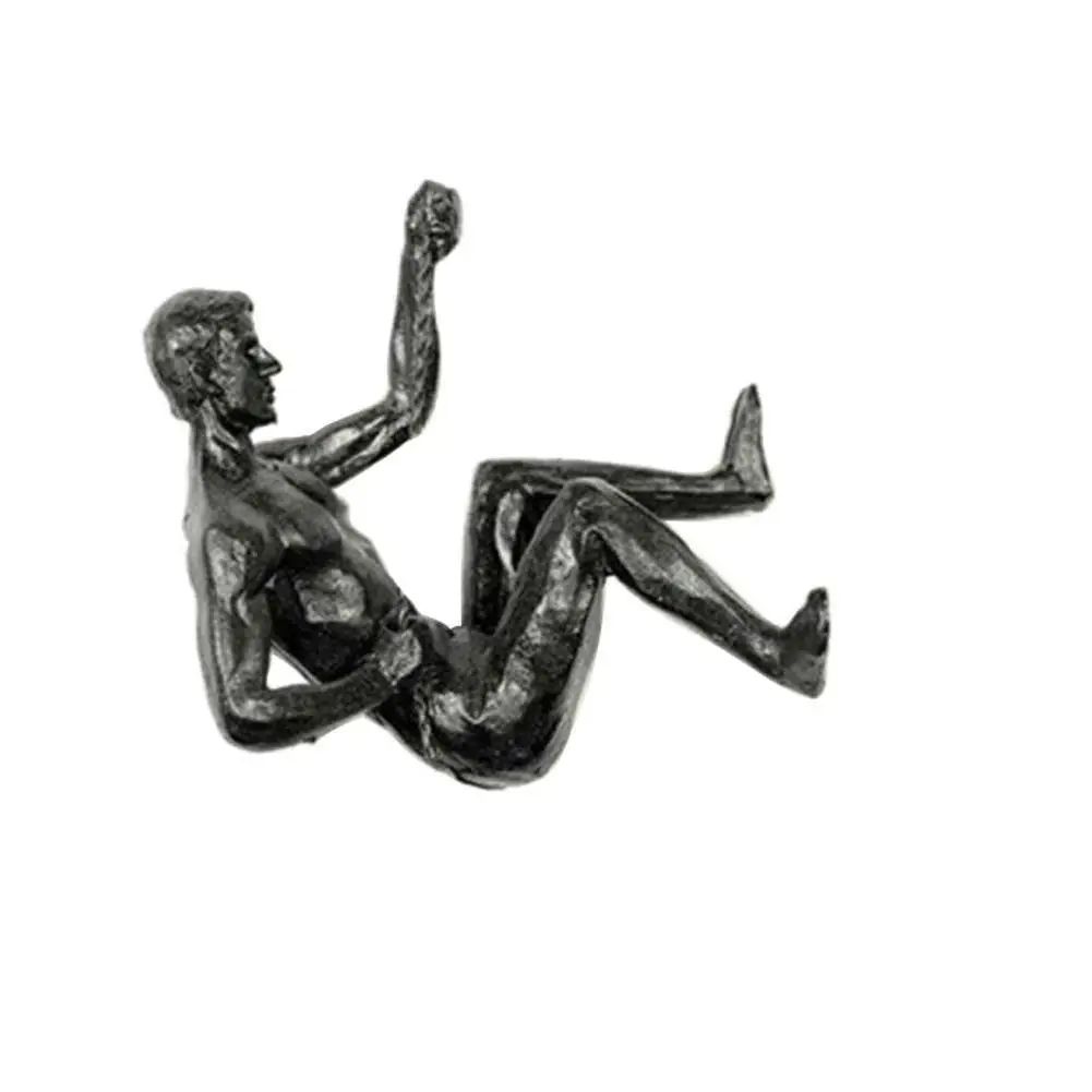 Modern Climbing Man Wall Sculpture – Minimalist Resin Athlete Wall Art Decor