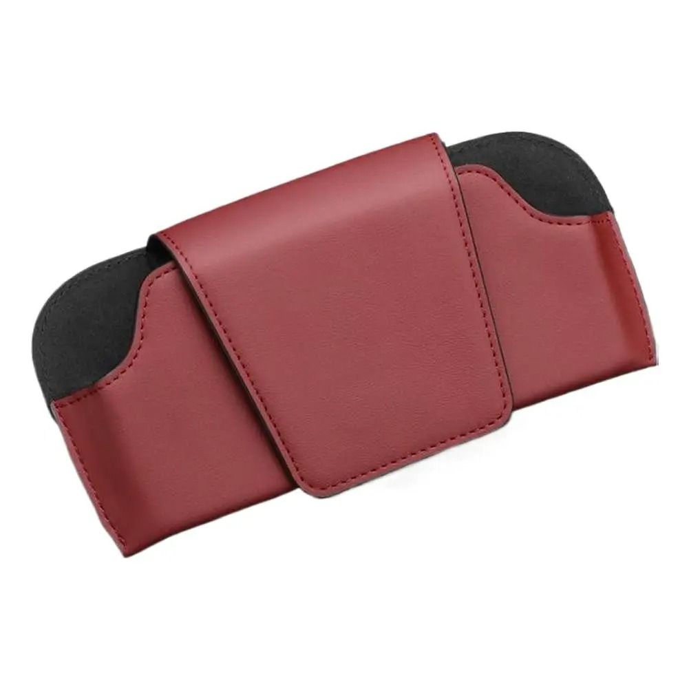 Leather Car Glasses Clip Sun Visor Sunglasses Holder Organizer