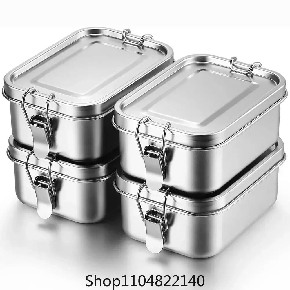 Stainless Steel Lock-Clip Bento Lunch Box Meal Prep Container