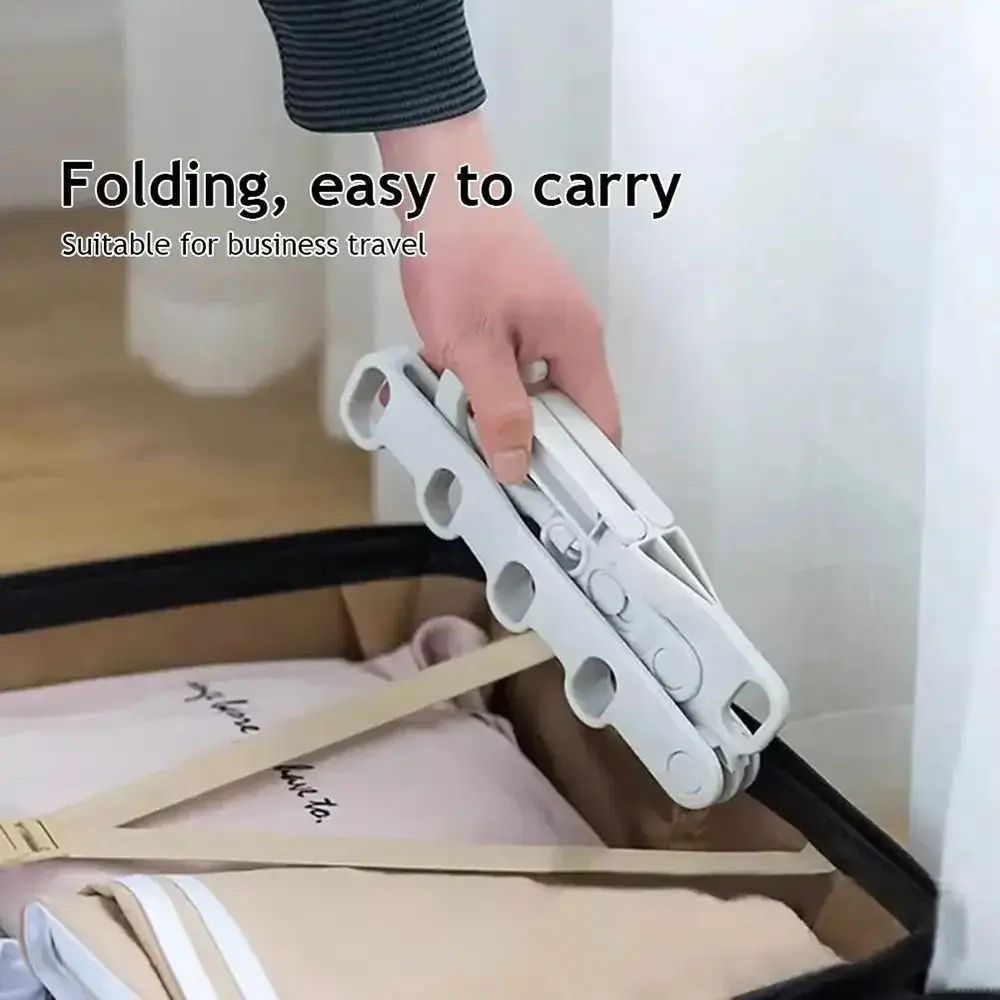 Foldable Travel Clothes Drying Rack with Adjustable Hooks