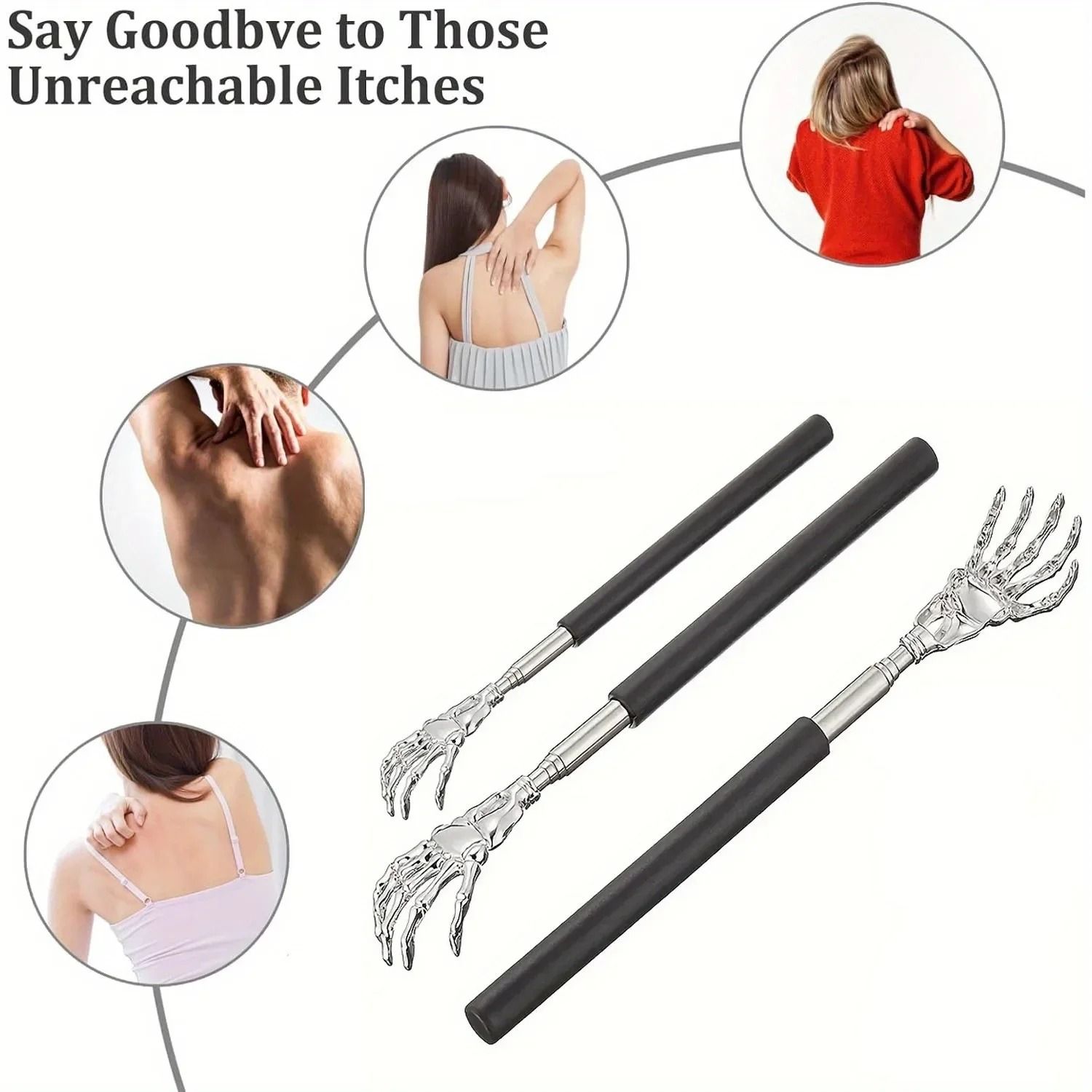 Extendable Stainless Steel Bear Claw Back Scratcher