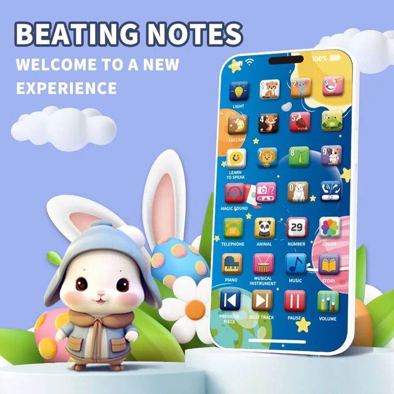 Baby Phone Toy Musical Learning Pretend Mobile with USB Charging