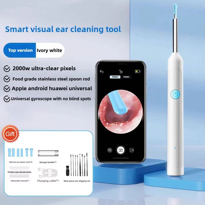 Wireless Ear Cleaner with 8MP Camera – Rechargeable Ear Wax Removal Kit with Ear Spoon