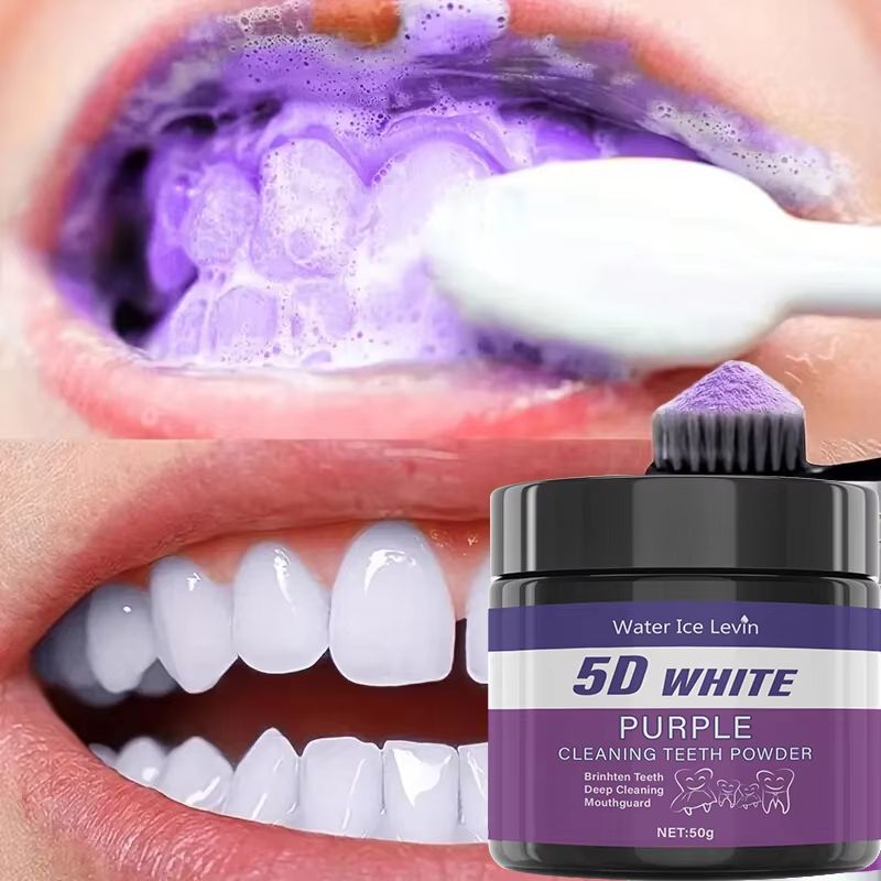 BrilliantSmile Purple Teeth Whitening Powder Daily Deep Clean Polishing Formula