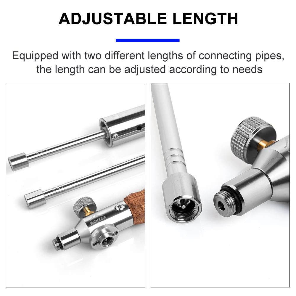 Portable Long Handle Flamethrower Torch Detachable Stainless Steel Tool for Camping, BBQ, and Outdoor Fire Starting