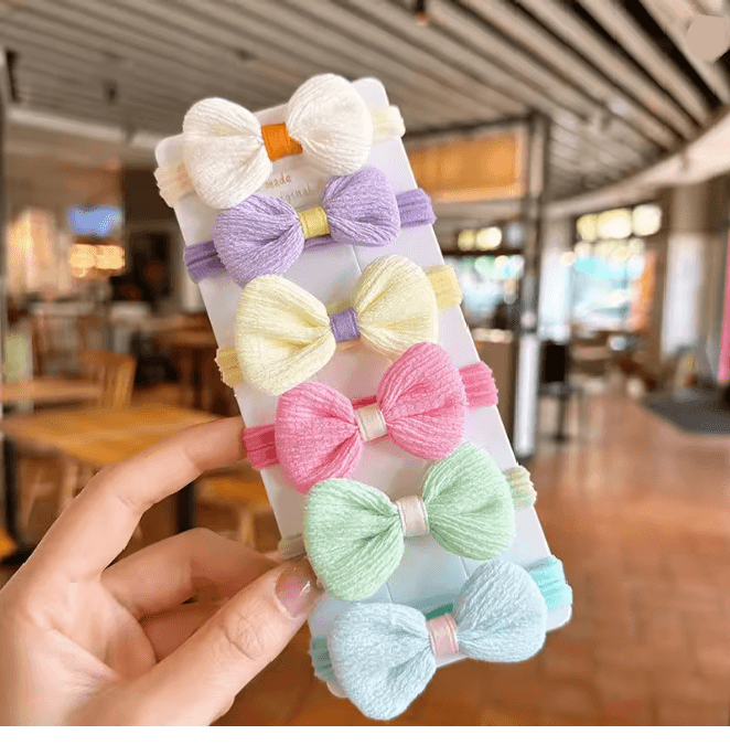 SweetBloom Princess Hair Ties Flower Bow Elastic Hair Bands Set