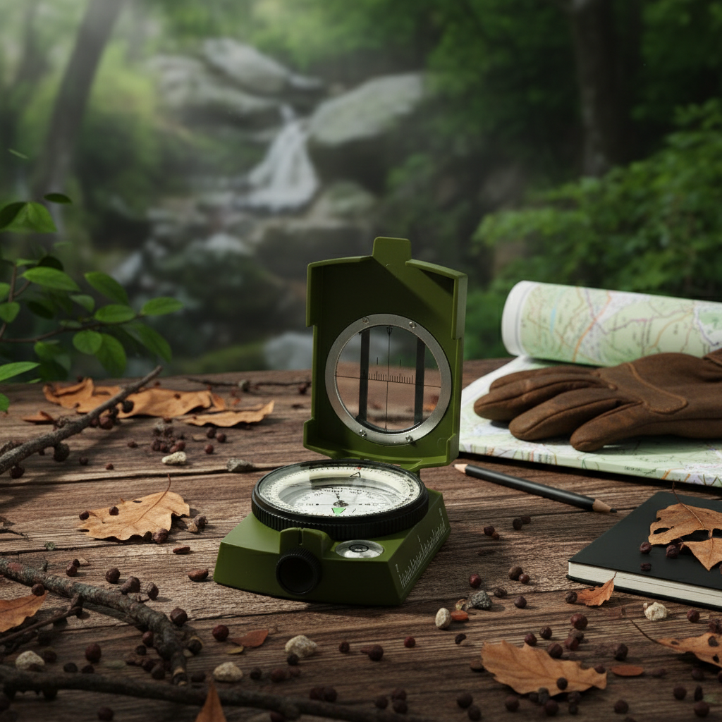 Tactical Survival Compass with Luminous Metal Sight  Professional Outdoor Hiking & Climbing Tool