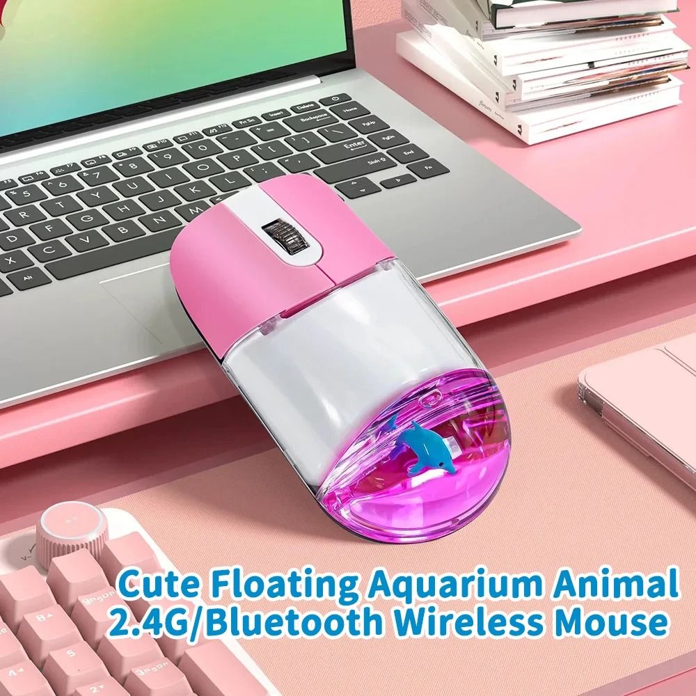 Creative Floating Aquarium Dual-Mode Wireless Mouse
