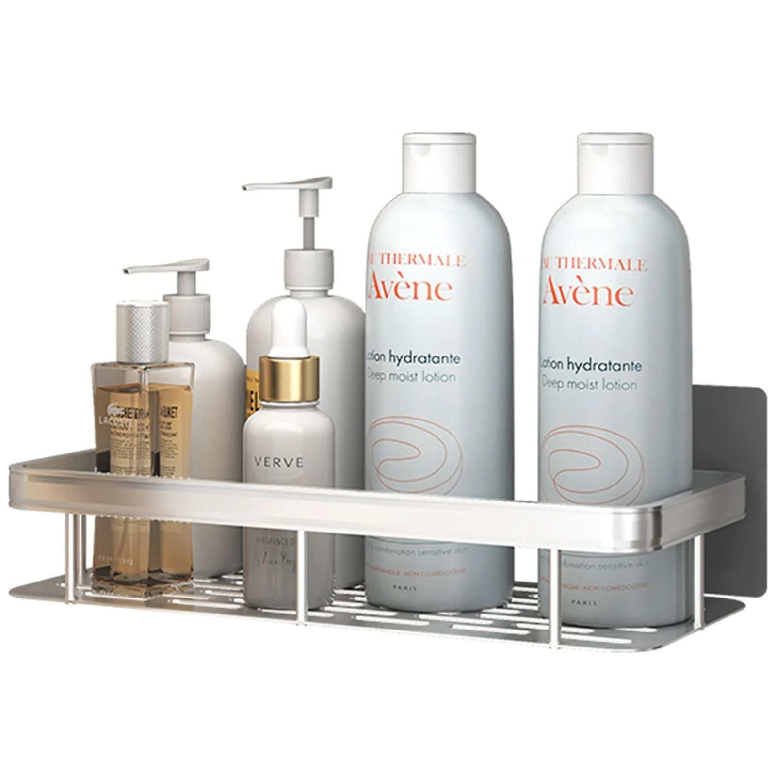 Stainless Steel Bathroom Storage Rack with Suction Cup Anti Rust Shower Shelf