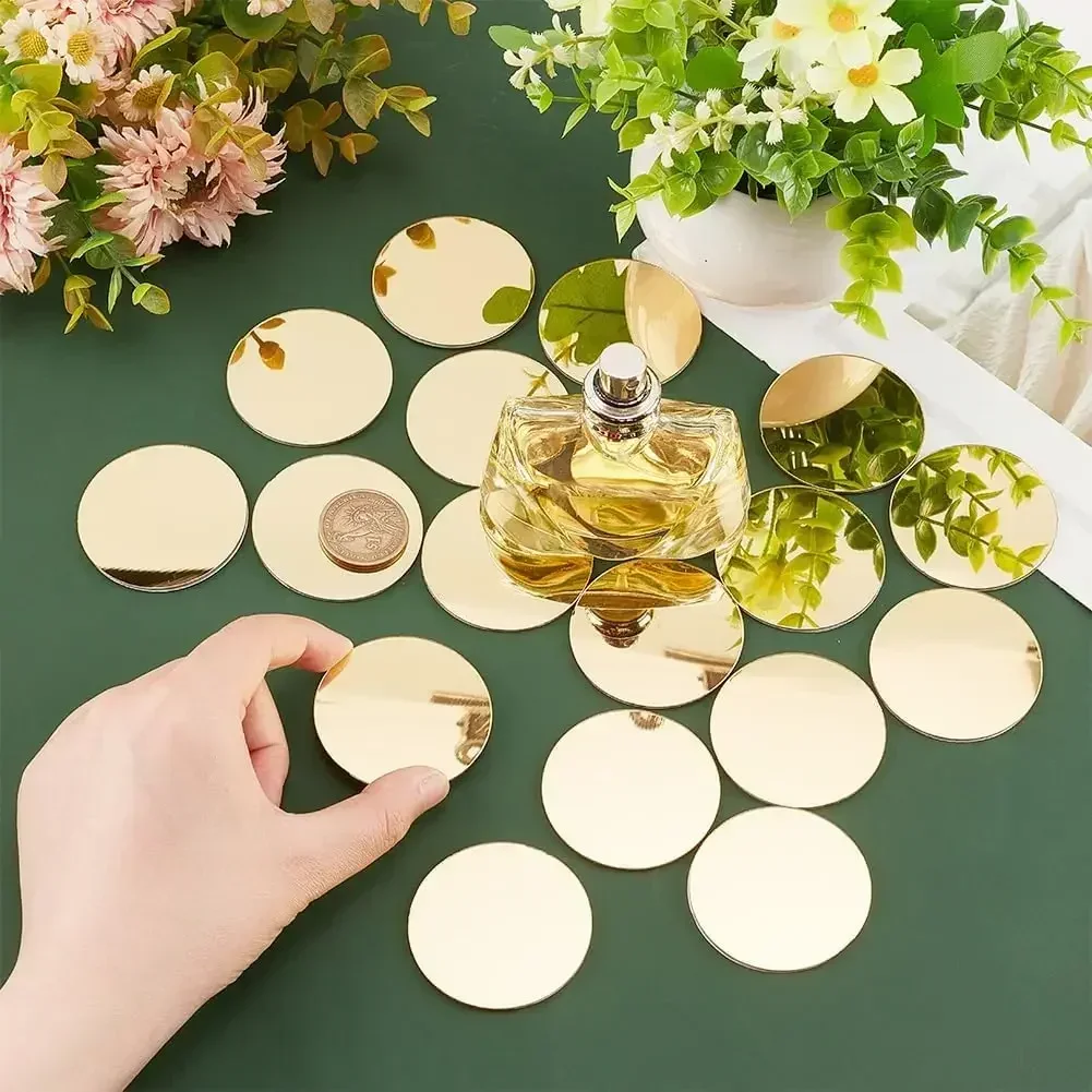 Acrylic Mirror Wall Stickers Circle Square Heart Shaped Wedding Decor Bedroom Art Wall Decals Home Decoration