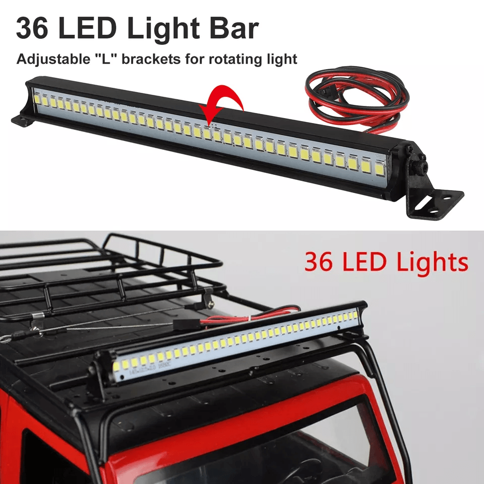 LED Super Bright Light Bar Roof Lamp for Crawler Car Scale, Durable Plug-and-Play Lighting Accessory for Night Driving