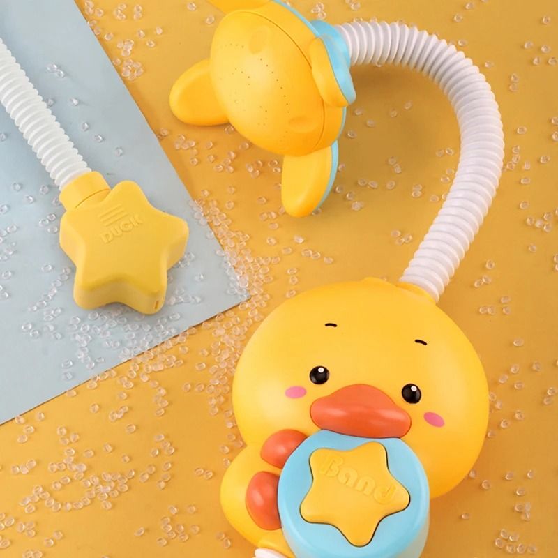 QWZ New Bath Toys Baby Water Game Duck Model Faucet Electric Water Spray Shower