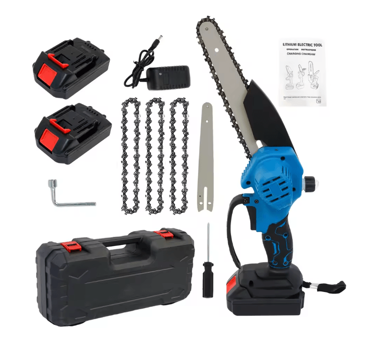 Cordless Mini Chainsaw 8 Inch Portable Wood Cutting Chain Saw with Batteries
