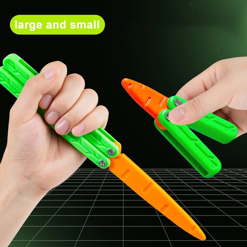 Carrot Fidget Toy Gravity Flip Stress Relief Desk Toy Novelty Gift