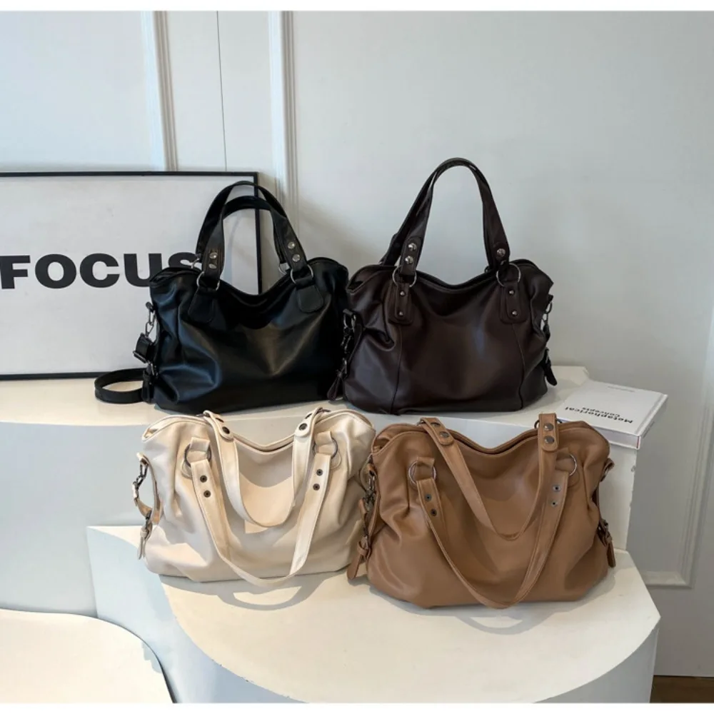Large Capacity Soft Leather hobo handbag Stylish tote bag for women Everyday Shoulder Purse