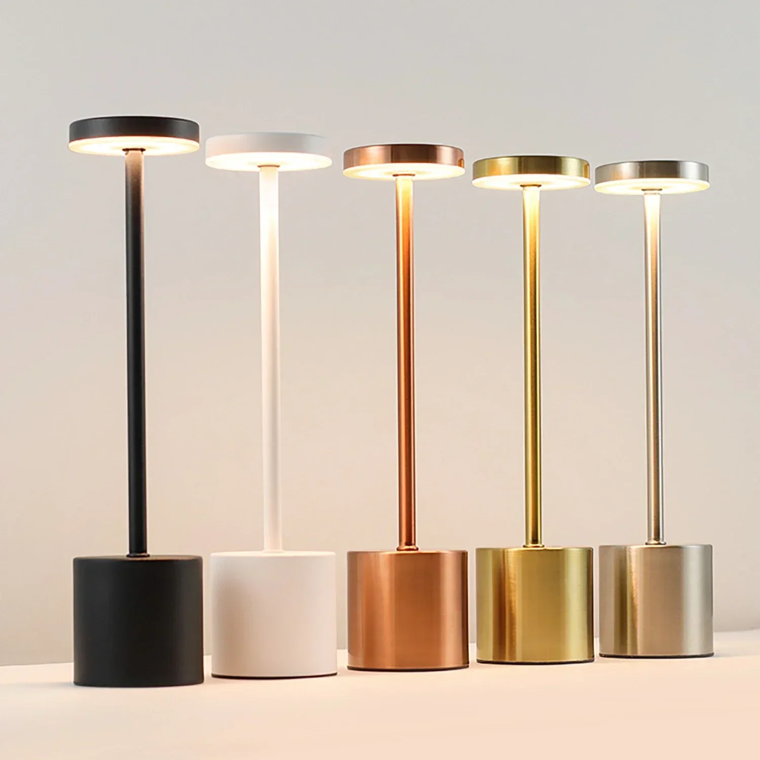 Table Lamp, USB Rechargeable Night Light, Stepless Dimming Touch Desk Lamp