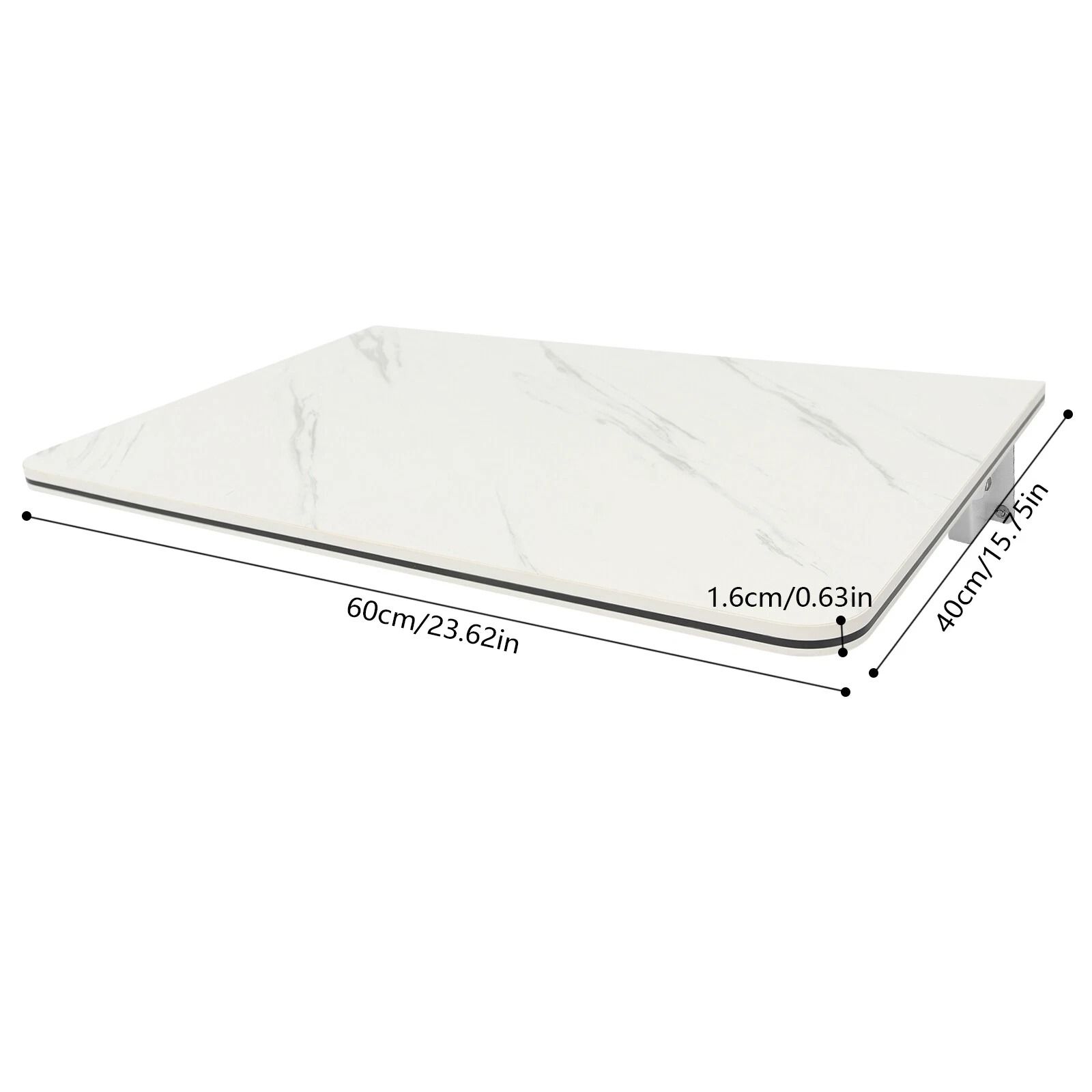 Folding Desk with Stylish Wall-Mounted Durable MDF and Metal Design