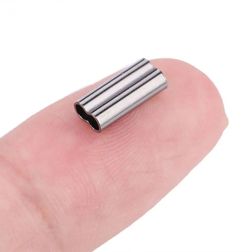 100PCS Fishing Double Barrel Crimp Sleeves Kit