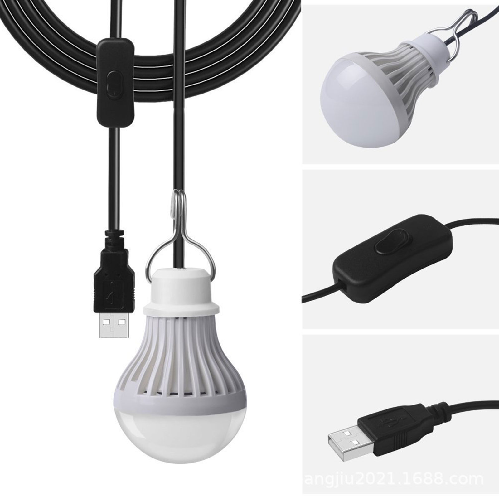Warm White USB Powered LED Camping Light with Switch Cord for Emergency & Outdoor Use