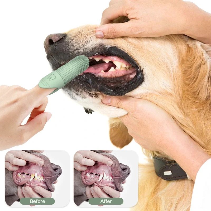 360° Silicone Finger Dog Toothbrush for Pets – Gentle Pet Dental Cleaning Brush for Dogs & Cats