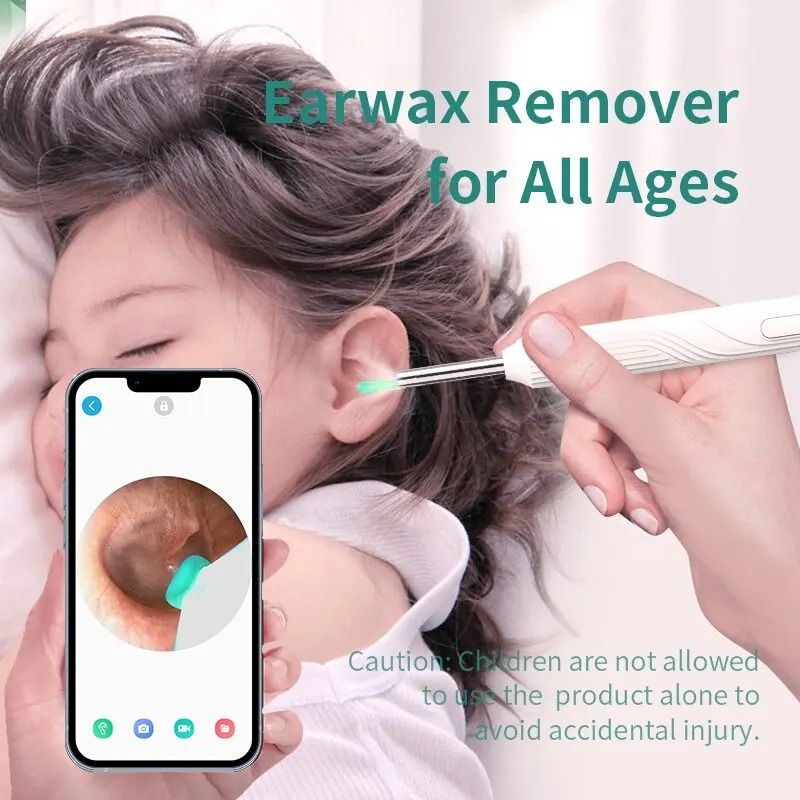 HD Wireless Ear Cleaner with Camera – Smart Otoscope Earwax Removal Tool Kit with 6 LED Lights