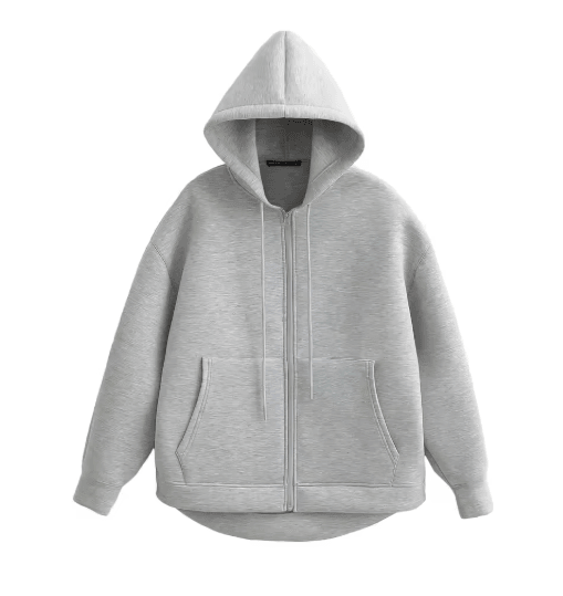 HH Autumn Women Gray Jacket With Hood Long Sleeve Big Pocket Zipper Jacket Coat Woman Loose Casual Outerwear Coat Tops