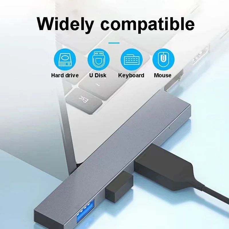 USB-C Hub 4-Port USB 3.0 Adapter for MacBook, Laptop & Tablet