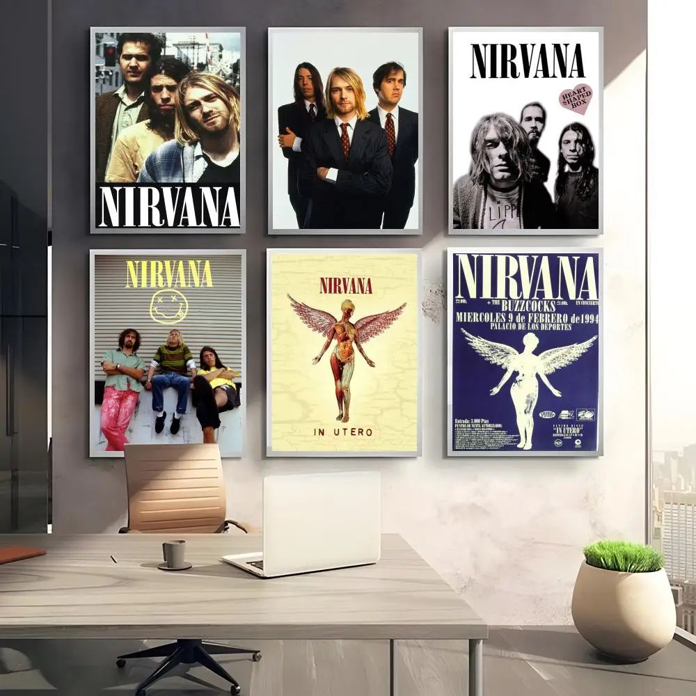 Nirvana Rock Band Calligraphy Canvas Poster