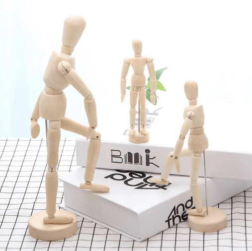 Wooden Artist Mannequin Set – Adjustable Drawing Mannequin Model with Gift Box