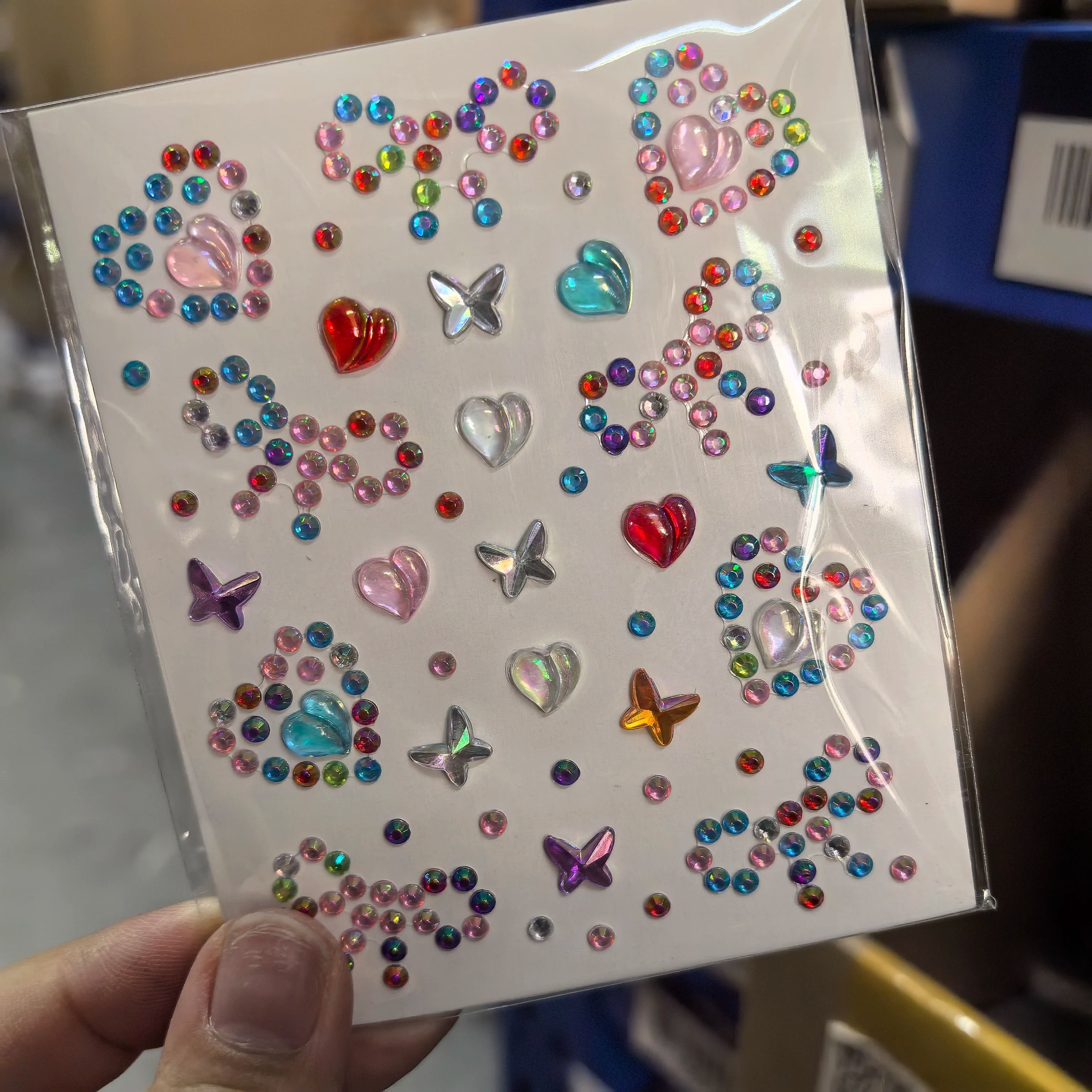 StarGlow Face Gem Stickers Laser Sparkle Rhinestone Face Stickers Stars Heart Moon Makeup Gems