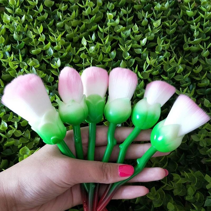 6-Piece Rose Flower Professional Makeup Brush Set – Enchanted Garden Cosmetic Collection