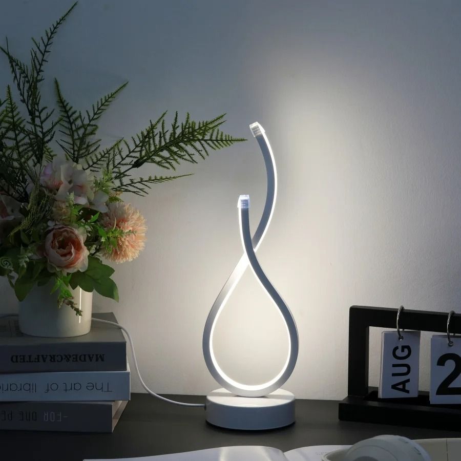 Modern White LOVE Gesture Desktop Lamp USB Powered Three Color LED Night Light