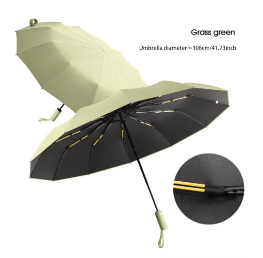 Reinforced 24-Rib Wind Resistant Umbrella with UV Protection for Business & Daily Use