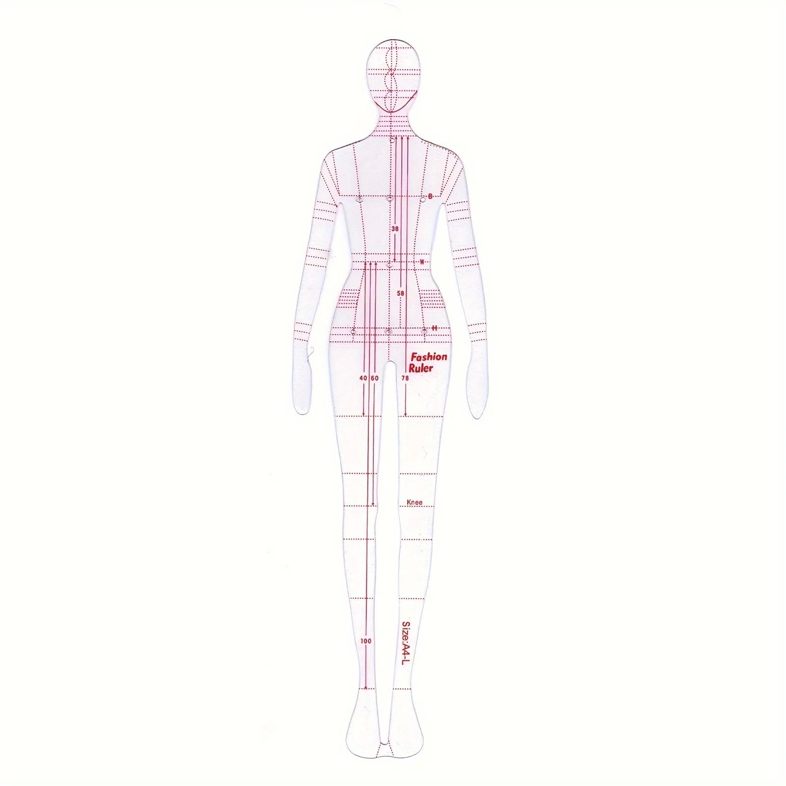 Transparent Fashion Model Body Template Ruler