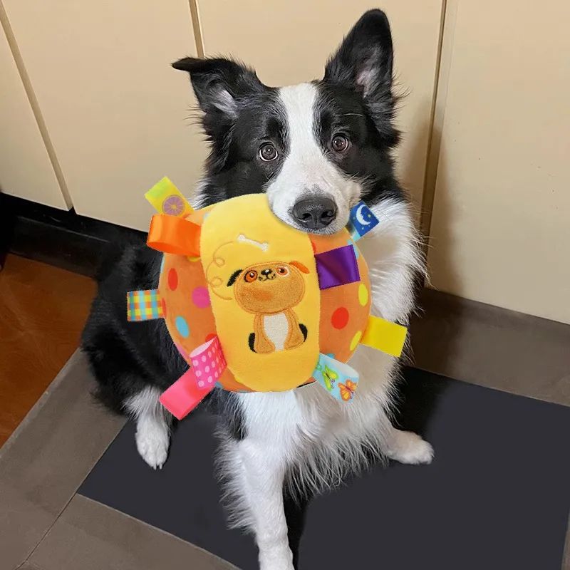 Plush Vocal Toy Ball for Dogs – Fun Interactive Chew & Cleaning Toy with Bell