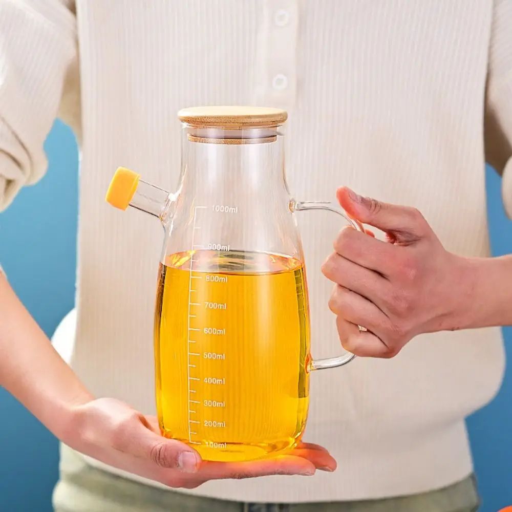 Large Capacity Glass Oil Dispenser Bottle Leak Proof 1000ml