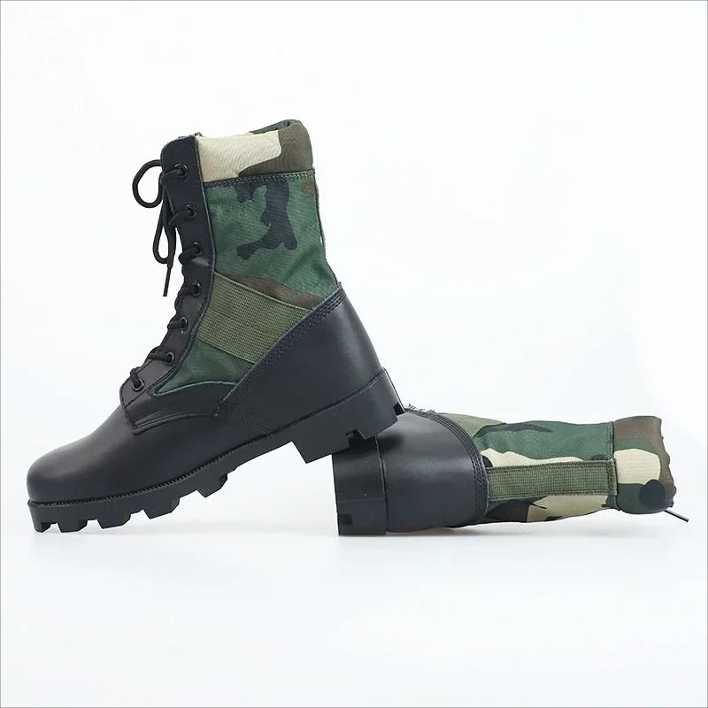 Mens Lace Up Waterproof Canvas Tactical Combat Desert Ankle Boots