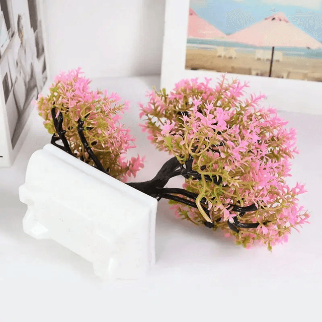 Artificial Bonsai Plant Small Potted Fake Tree Home Decor