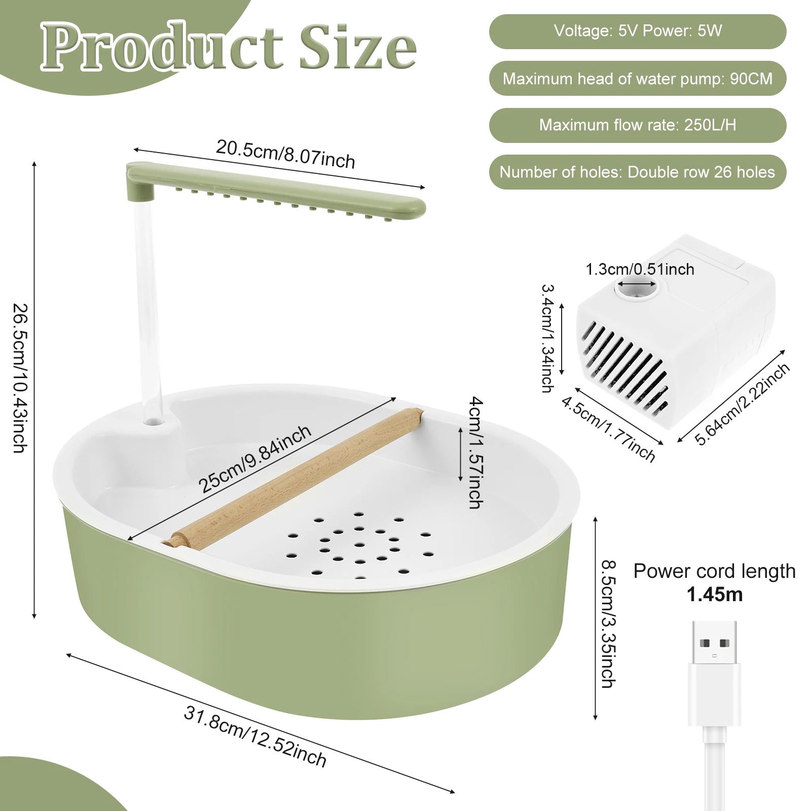 Automatic Bird Bath Fountain