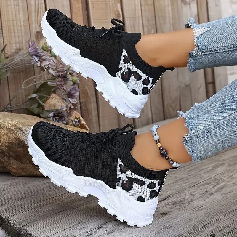 Leopard Print Breathable Sneakers