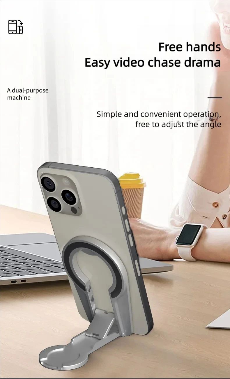 MagSafe Magnetic Phone Grip Stand Foldable Dual Holder