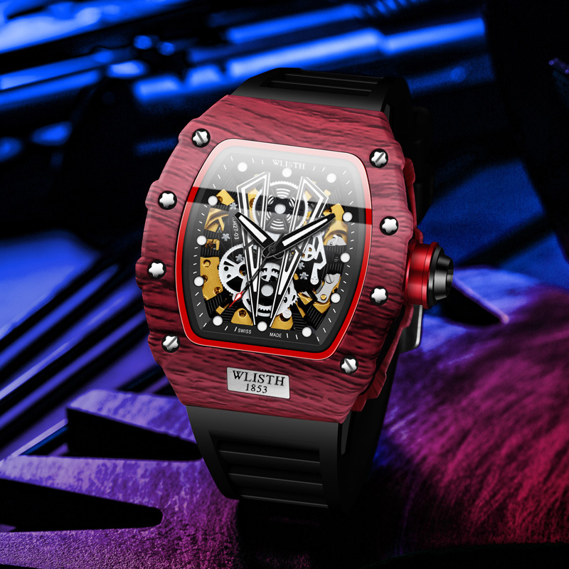 Business Men's Mechanical Watch, Waterproof Luminous Barrel Design