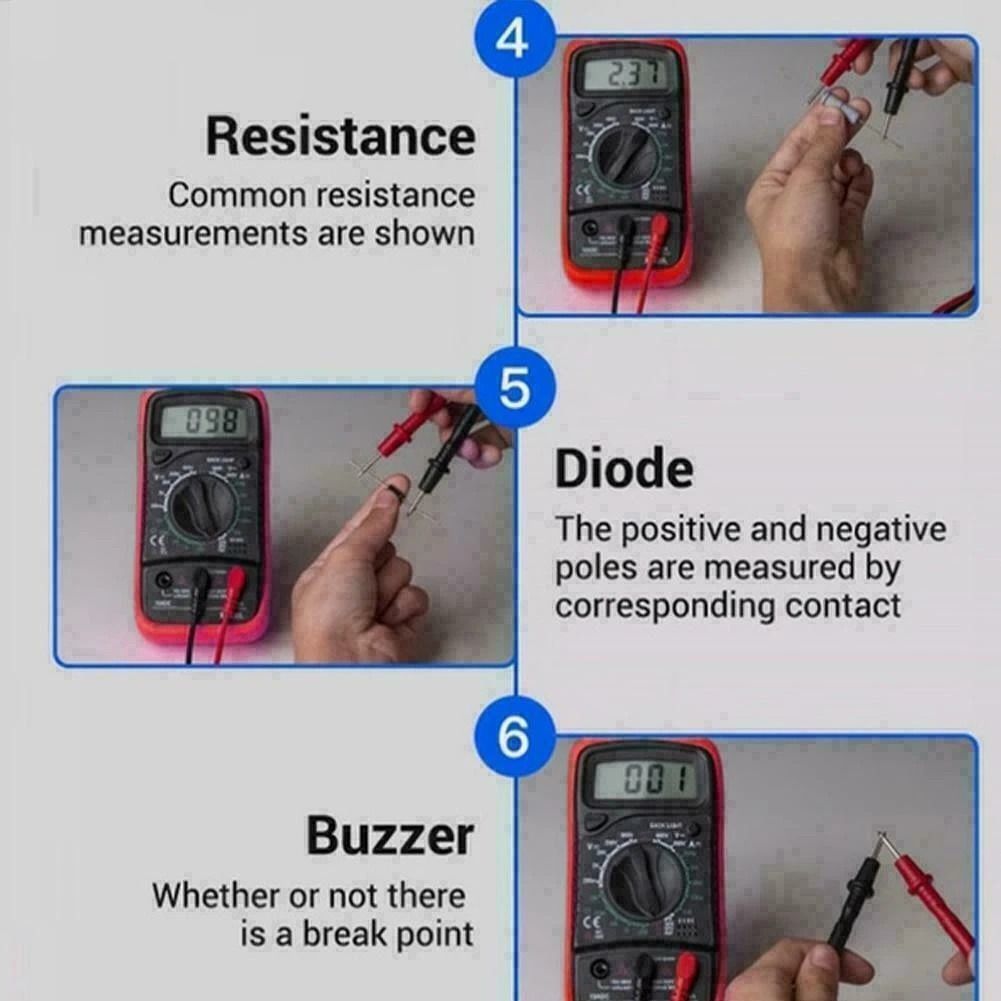 Digital Multimeter Voltmeter Ammeter Ohmmeter Tester with Backlight