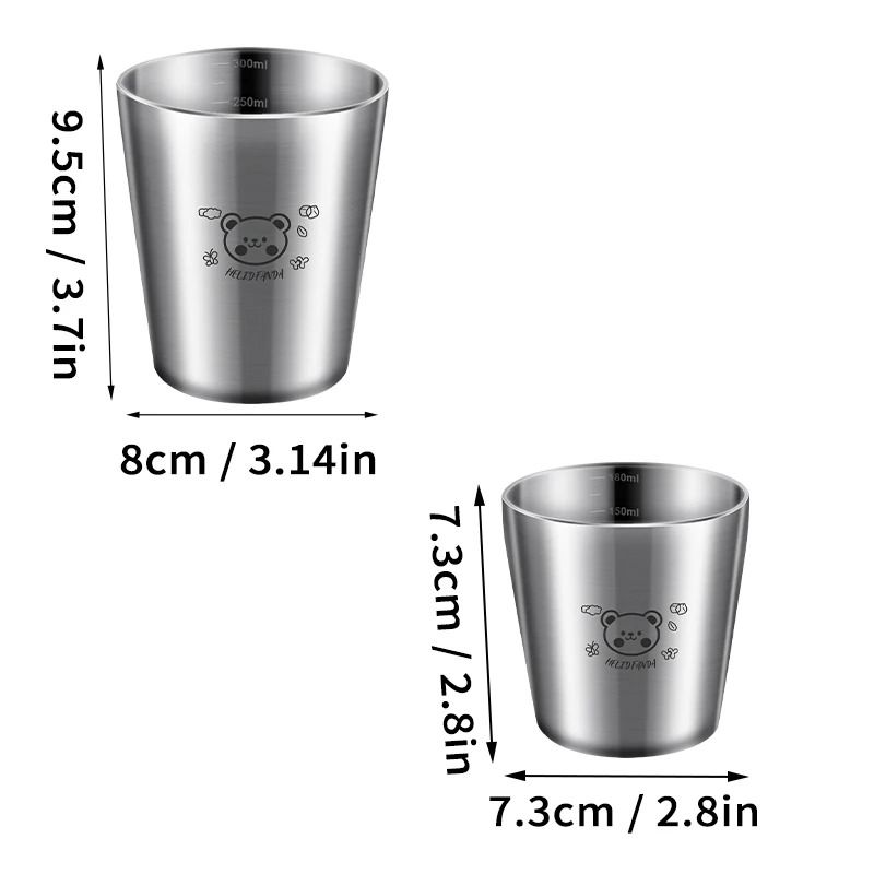 Stainless Steel Coffee Mug with Scale Double Layer Insulated Cup