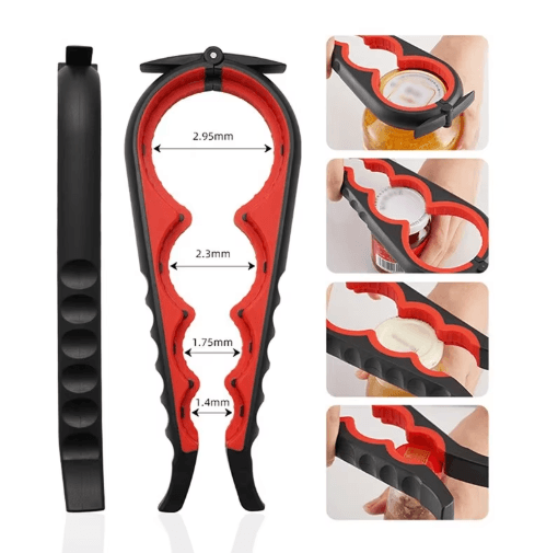 4-in-1 Multi-Functional Can & Bottle Opener with Anti-Slip Grip