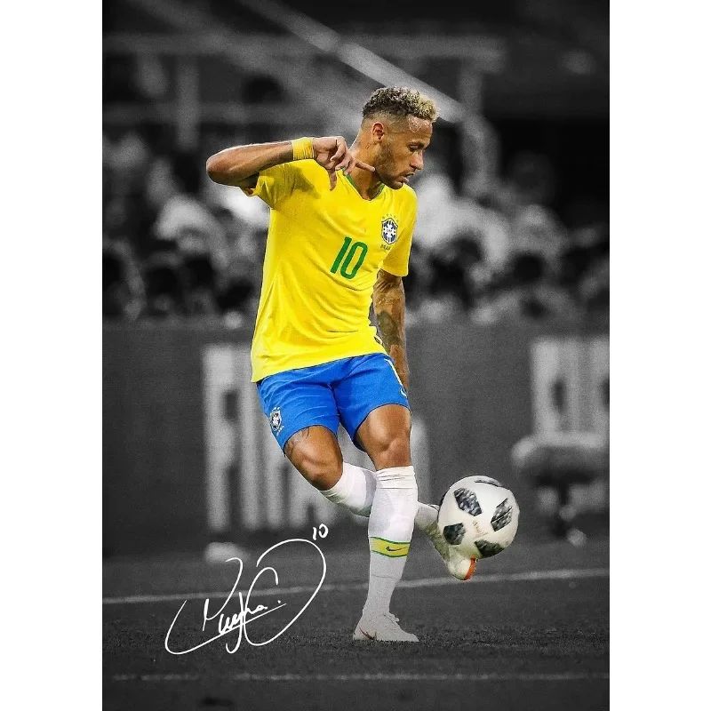 Modern Soccer Player Canvas Wall Art Football Poster Print